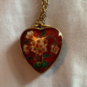 Vintage 30’s Cloisonnae trinket box pendant